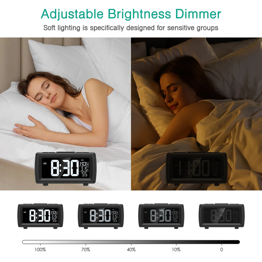 ORIA  Alarm Clock Radio Digital FM Radio Clock with Snooze and Adjustable   Volume Bedside LED Clock with Dual Alarm for Home