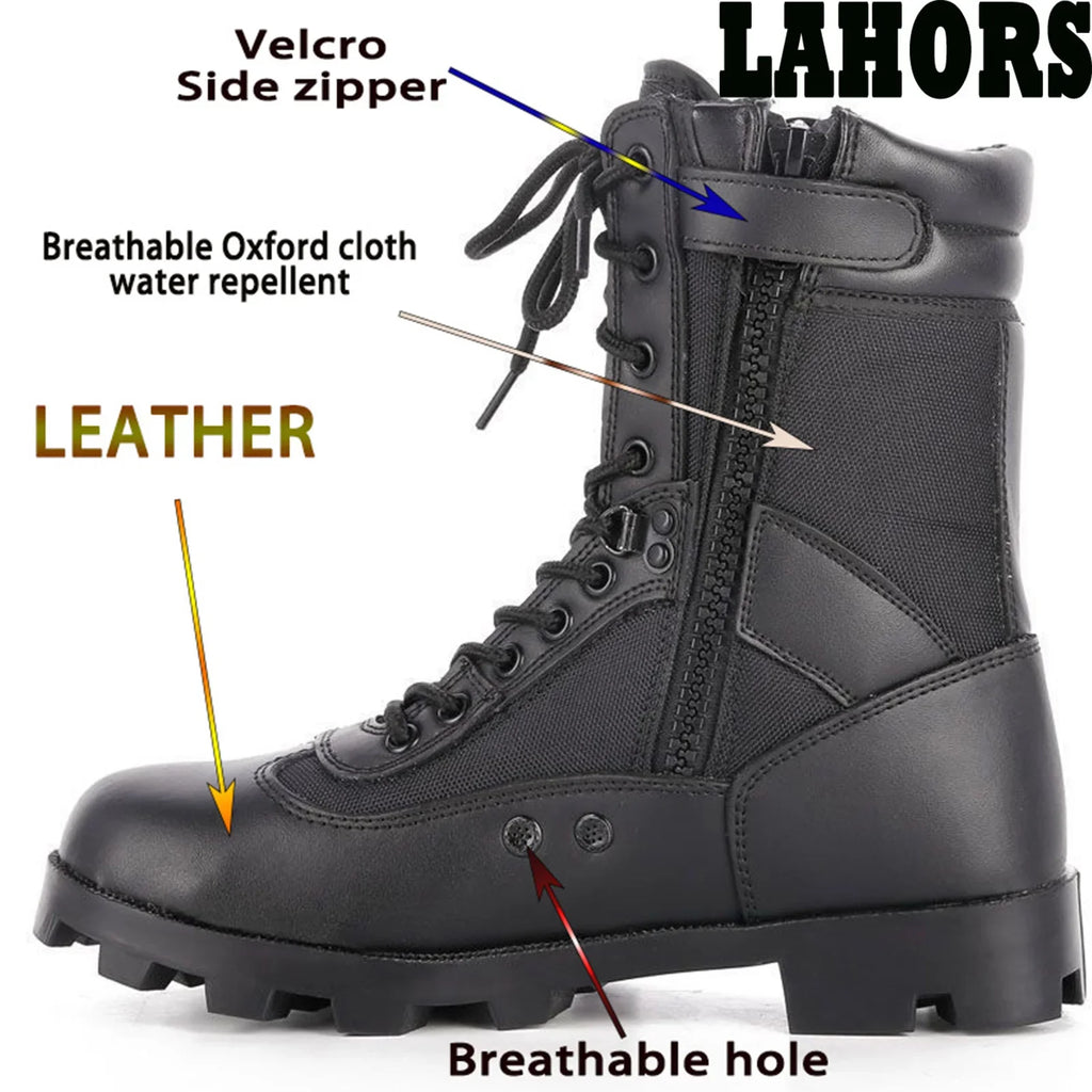 LAHORS® Leather Man Tactical Boots Sport Hiking Shoes Outdoor Ankle Desert Combat Boots Work Safety Shoes Botas Hombre