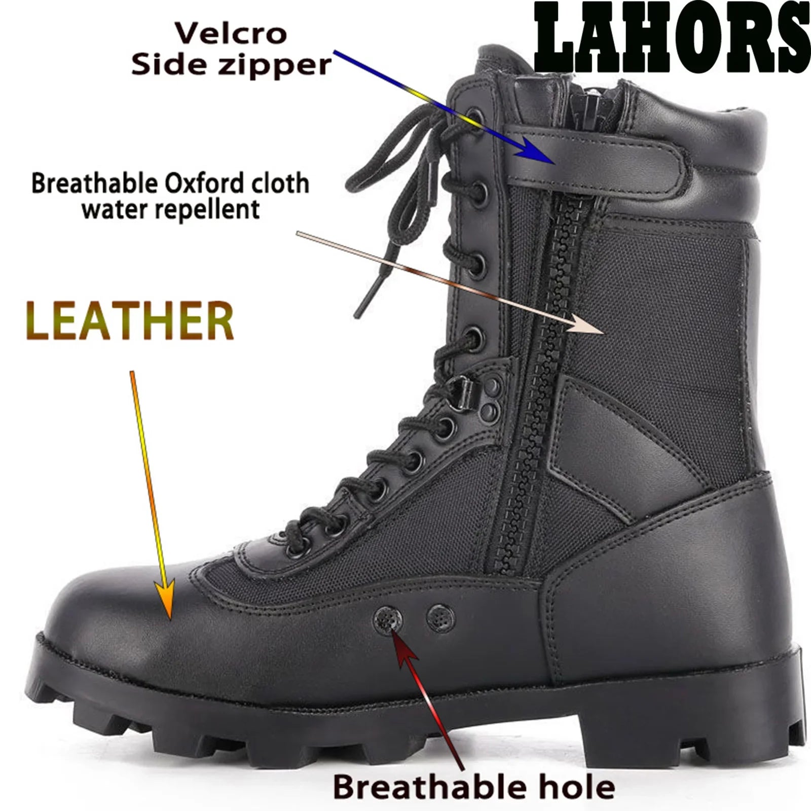 LAHORS® Leather Man Tactical Boots Sport Hiking Shoes Outdoor Ankle Desert Combat Boots Work Safety Shoes Botas Hombre