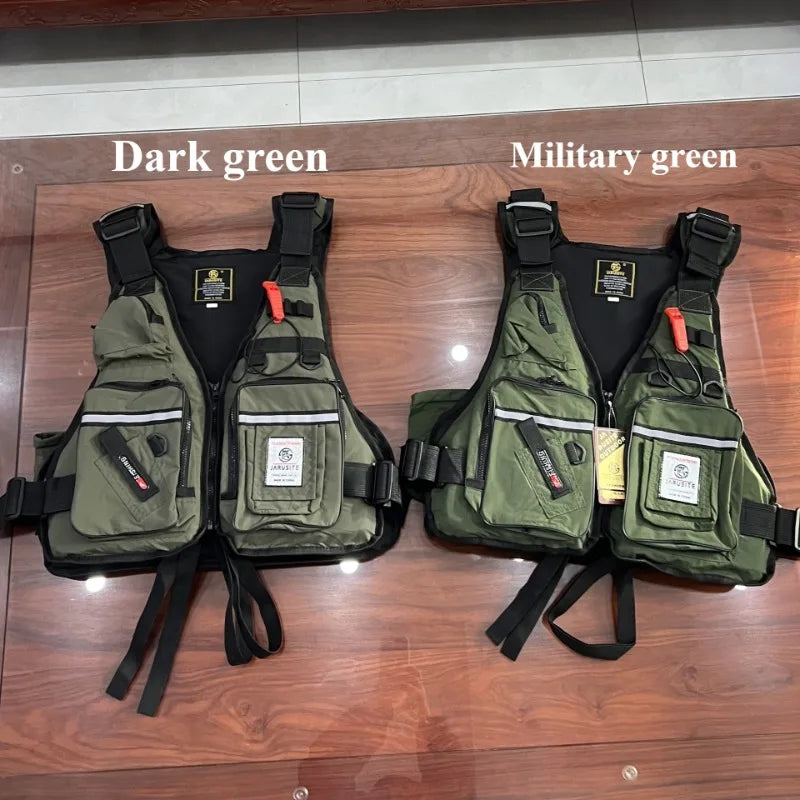 ZWICKE Professional Angling Lifejacket BuoyancyVest Multi-Pocket with Bottle Holder for Kayaking, Boating and Other Water Sports