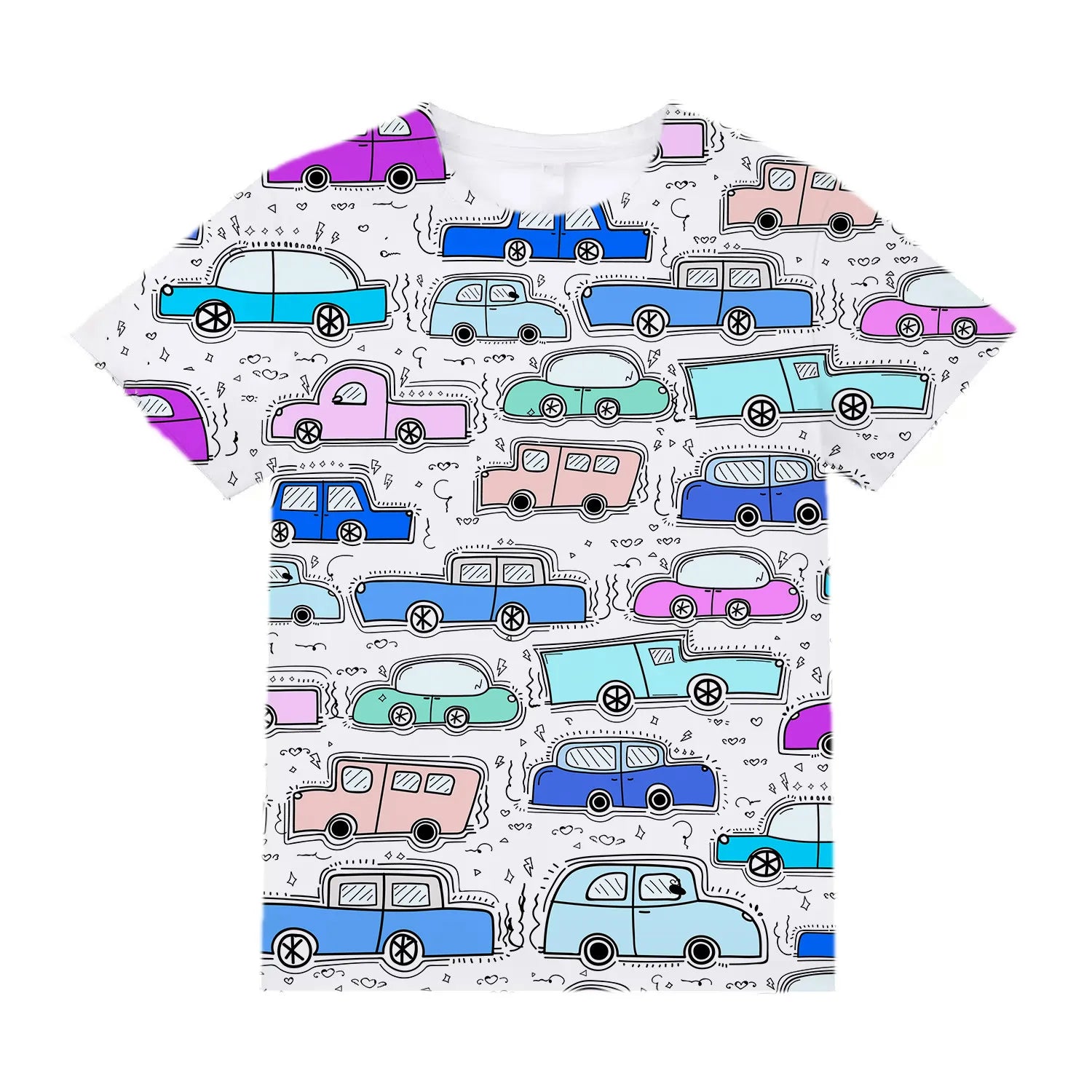 Kids Clothes for Girls from 2 to 7 Years Cute Things Cartoon Car Fashion T-Shirt Boys 9 to 14 Years White Tshirt Summer Tees Top