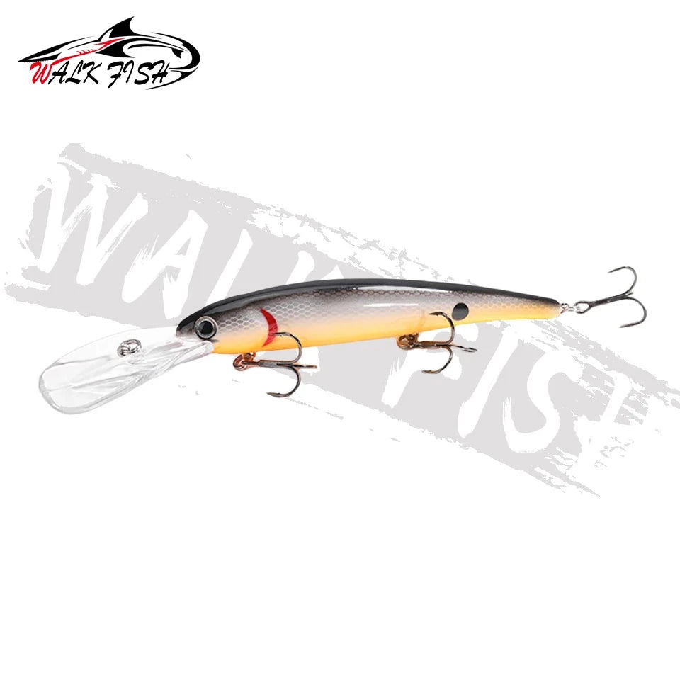 WALK FISH Deep walleye Trolling Fishing Lure Wobbler 12cm 20g Floating Crankbait Minnow Bass Pike Bait Depth 0-6m Fishing Tackle