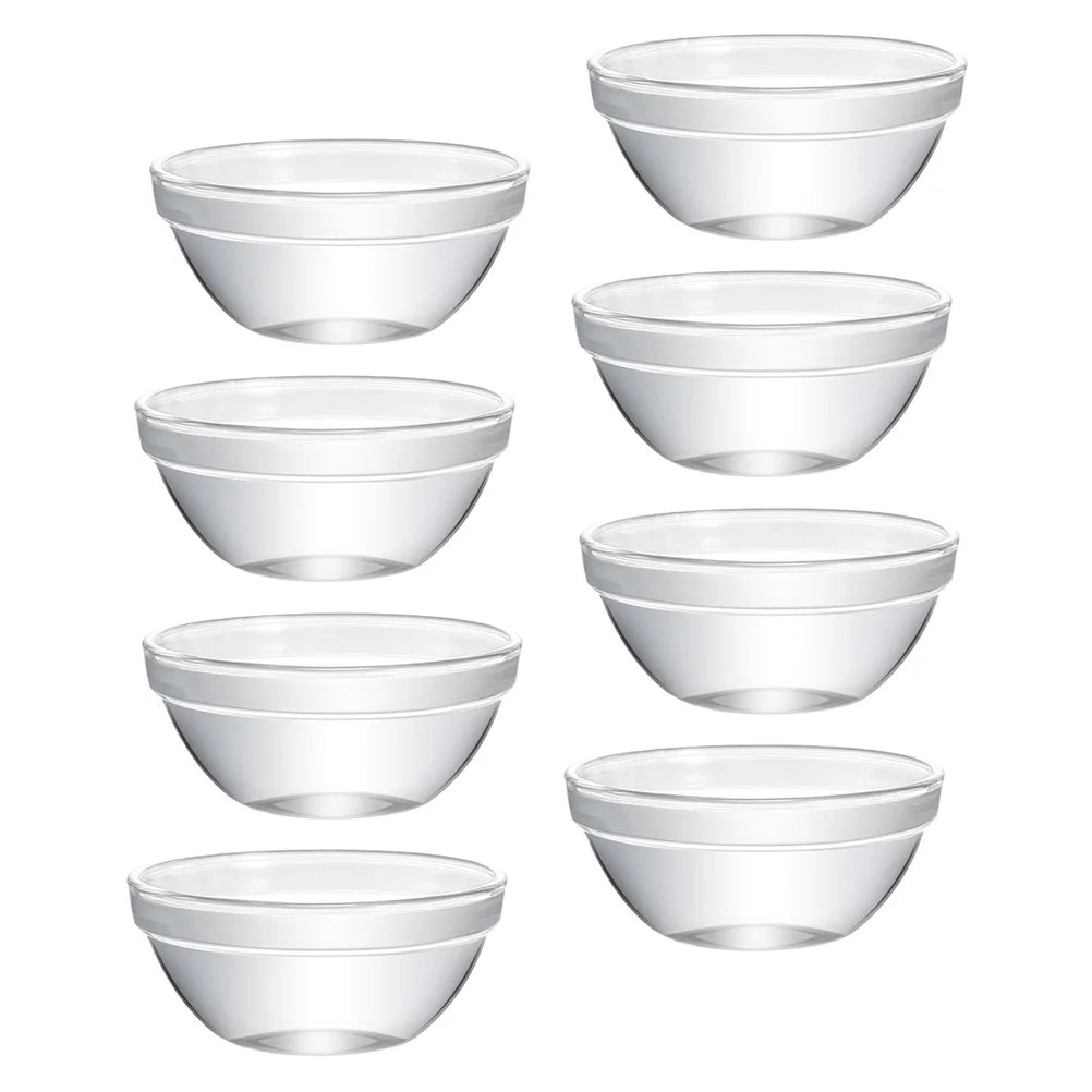 8Pcs Glass Pudding Bowls Safe Healthy Exquisite Craftsmanship Easy Clean Demould Multipurpose Kitchen Gadgets