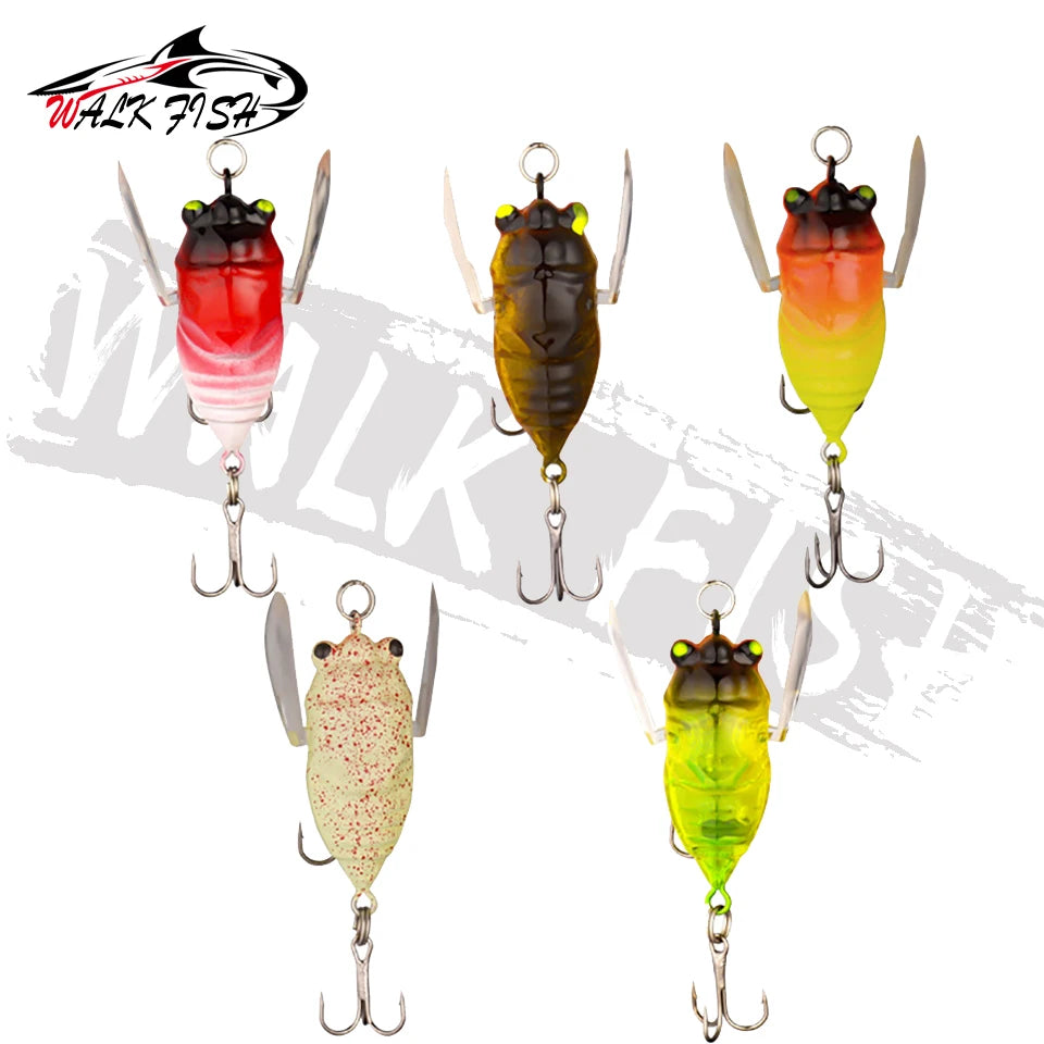 WALK FISH 6.5g/5cm Topwater Noise Simulation Cicada Fishing Lure Flexible Wings Hard Bait Pike Tackle Temptation Luminous Design