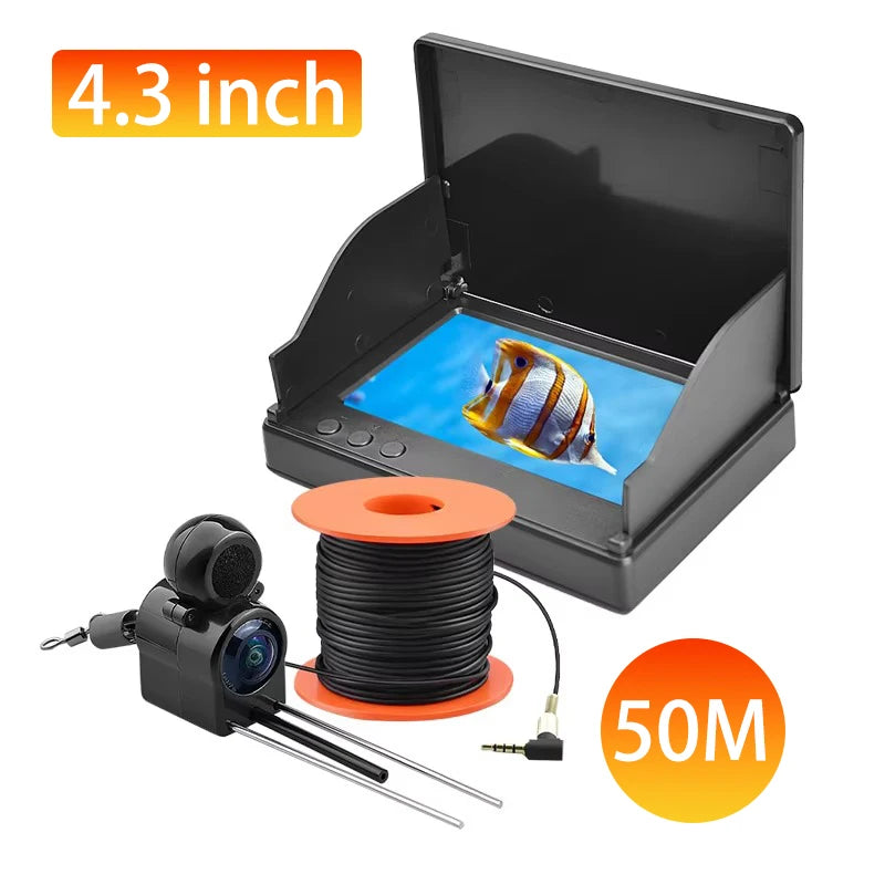 Portable Handheld Fish Depth Finder 4.3" LCD Screen 1080P 175° Underwater Fishing Camera Night Vision for Kayak & Boat