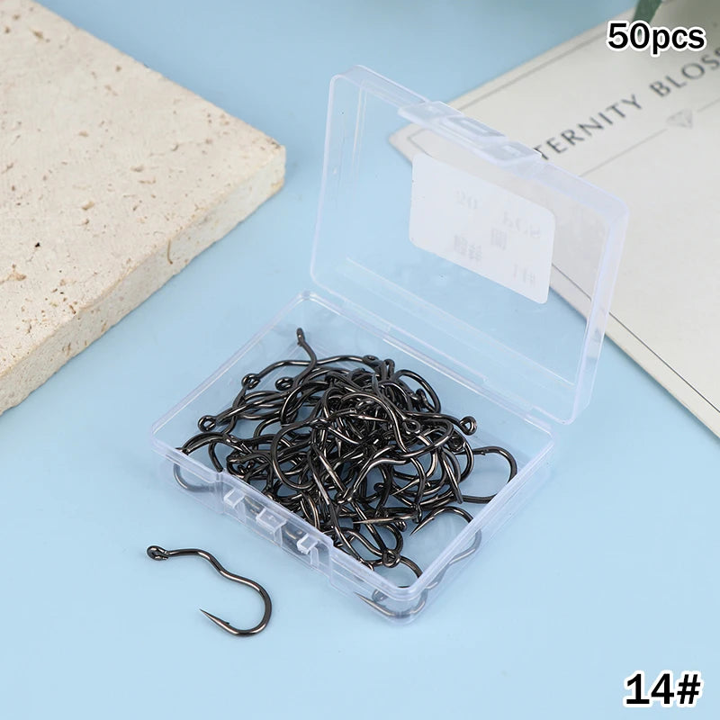 50pcs Premium Fishing Hooks Barbed Design For Anti-Slip & Secure Fish Grip | Reliable For Freshwater And Saltwater Hunting