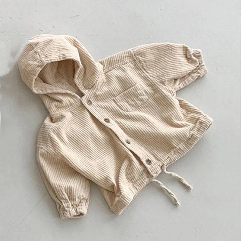 Kids Casual Coats 2024 New Boy Fashion Hooded Jackets Children Solid Colour Outerwear Toddler Spring Autumn Trends Clothing