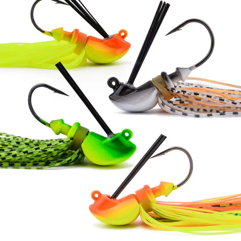 1PCS spinnerbait buzzbait Anti-barb fishing lures Black Large Mouth Bass Fish Beard Pike Rubber Jig Fishing Bait