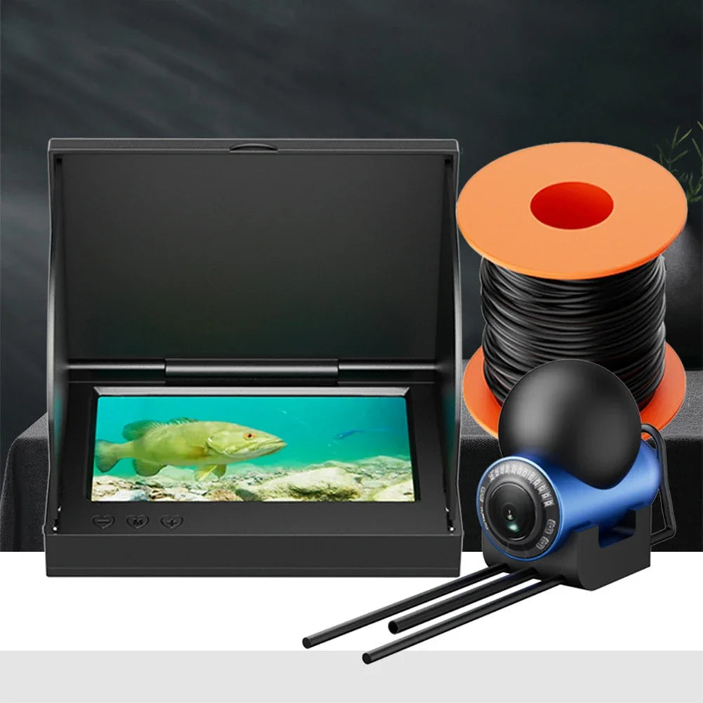 4.3" HD Screen Underwater Fishing Camera Fish Finder 50m Detection Depth 220° Wide Angle Waterproof for Boat Sea Fishing Marine