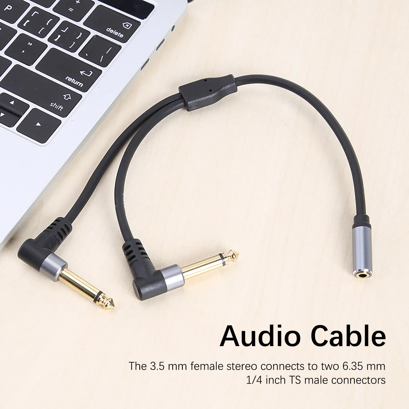 Stereo 3.5mm 1/8 TRS To Dual 6.5mm Y Splitter 6.35mm to 2x6.35mm Jack Adapter Audio Extension Cable for Amplifier Speaker Mixer