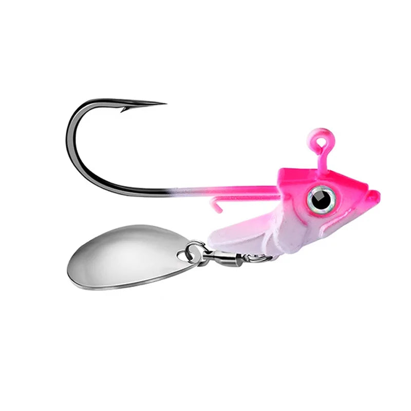Fish Head Jig Hooks with Weedless Soft Bait Lures Bulk Drop Shot Fishing Sinkers for Bass Angling Simulation Fishhooks