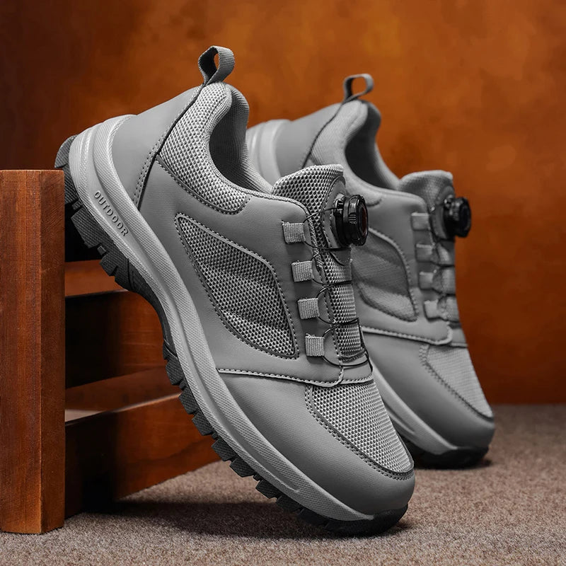 Season Hiking Shoes - No-Tie Rotating Buckle Closure, Lightweight Trekking Boots with Cushioned EVA Insole & Arch Support