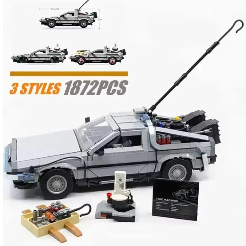 New technology 10300 best-selling toys  time-traveling back to the future machine building blocks, car models, and gifts