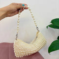 Women's Bag Pearl Handmade Woven Semi-circular Ladies Handbag High-end Party Banquet Bags