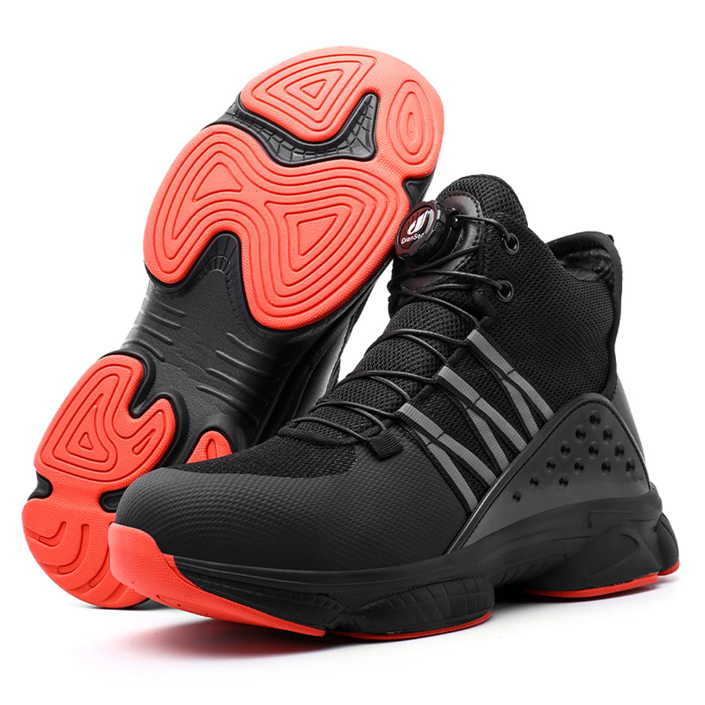 Men's Safety Boots Anti-smash Shoes Mens Hiking Boots Indestructible Casual Walking Shoes Slip Resistant Breathable Sneakers