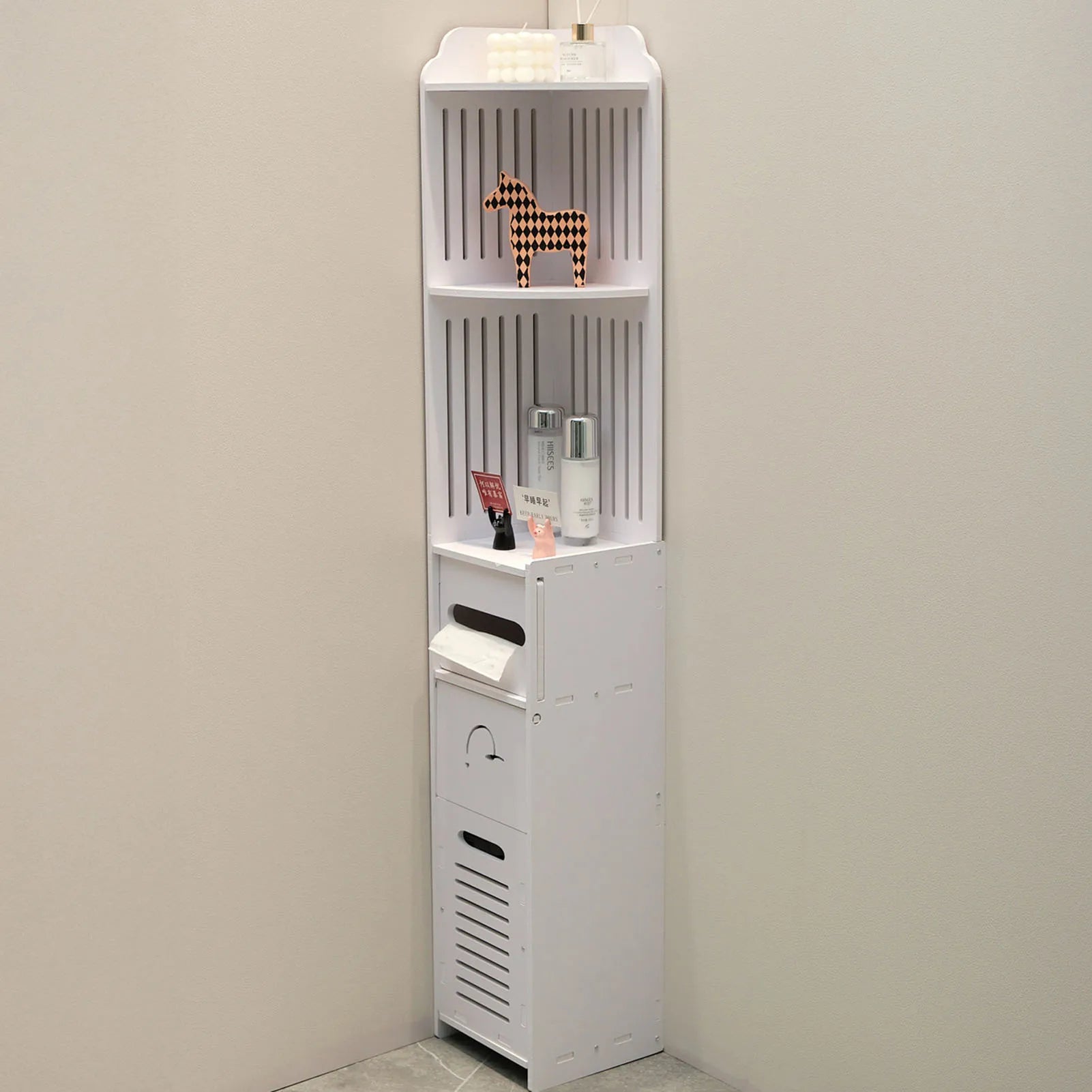 Floor Cabinet Multifunction Bathroom Toilet Storage Shelf Organizer Home Furniture 22x20x120cm