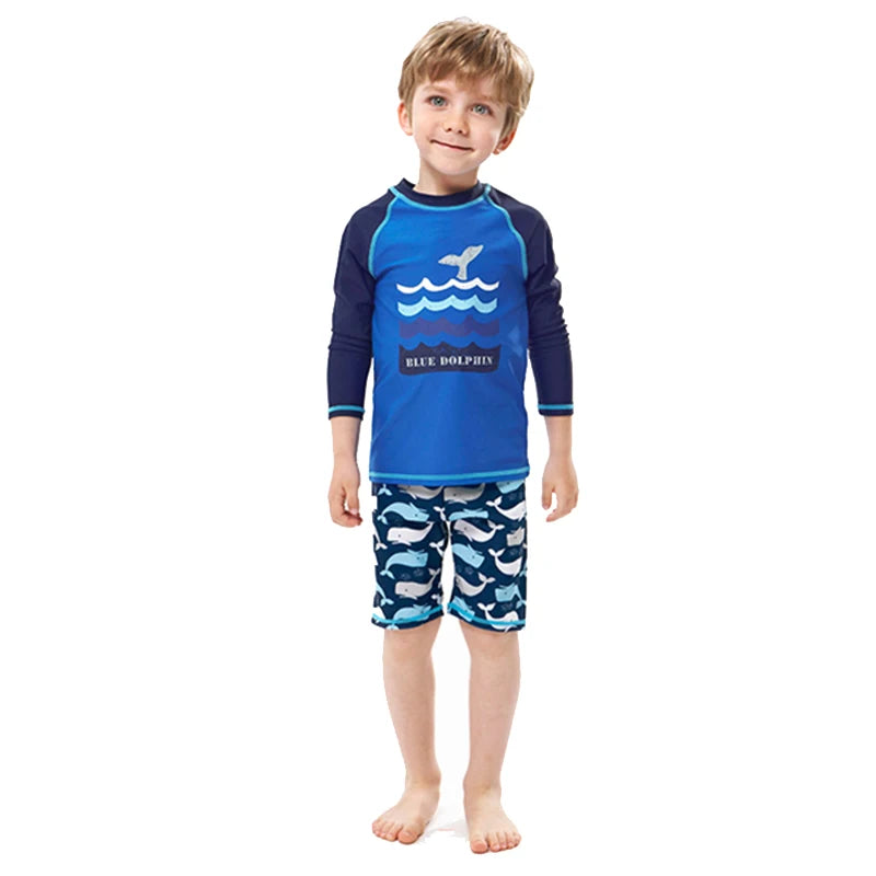 Boys Girls Swimsuit for Kids Toddler 2 to 3 4 5 6 7 8 Years Cute Shark Children's Swimwear Suit Tops+Shorts 2pieces Swim Outfits