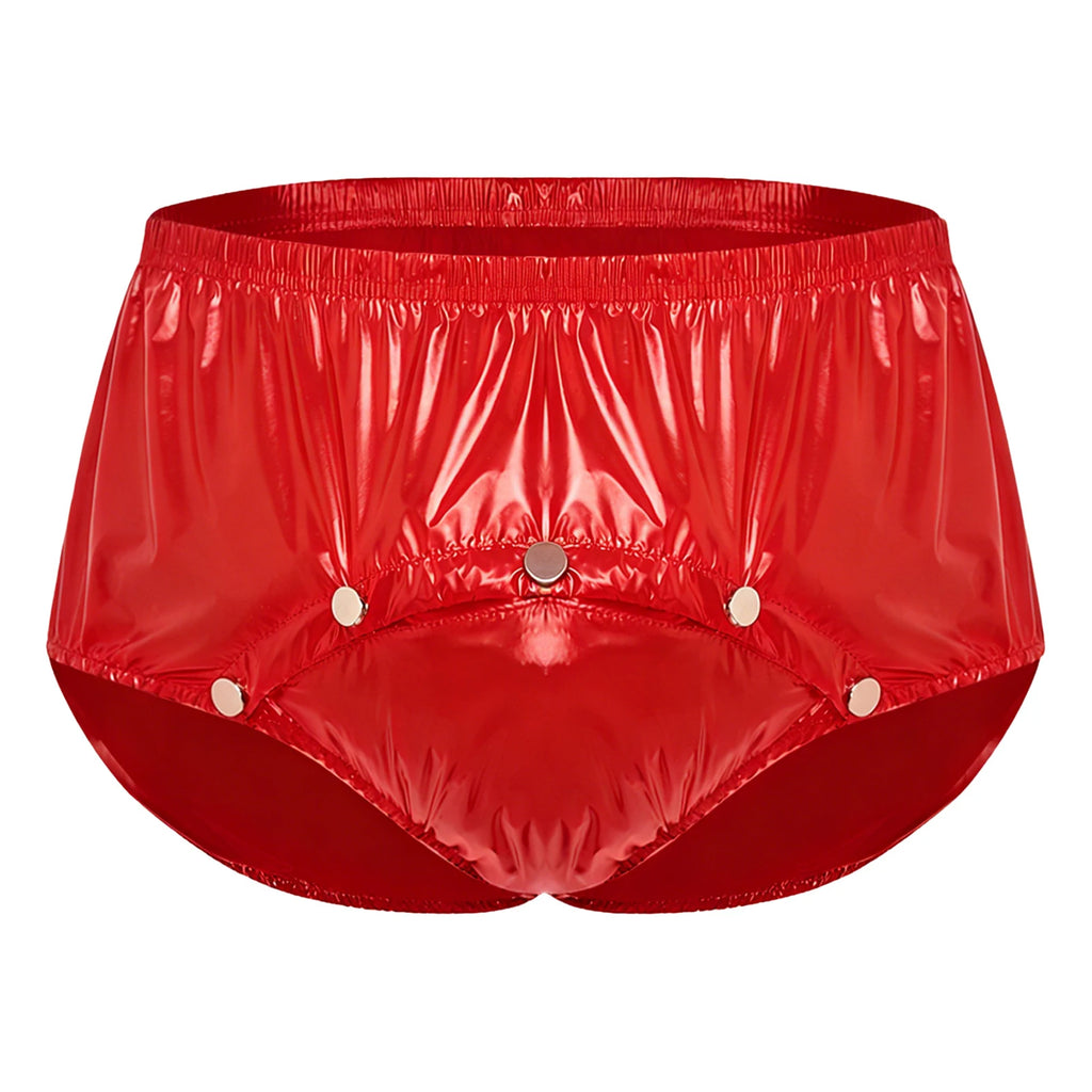 Mens Adaptive Underwear Waterproof Diaper Cover Front Pressing Buttons Anti-leak Briefs Bottoms for Elderly Special Needs