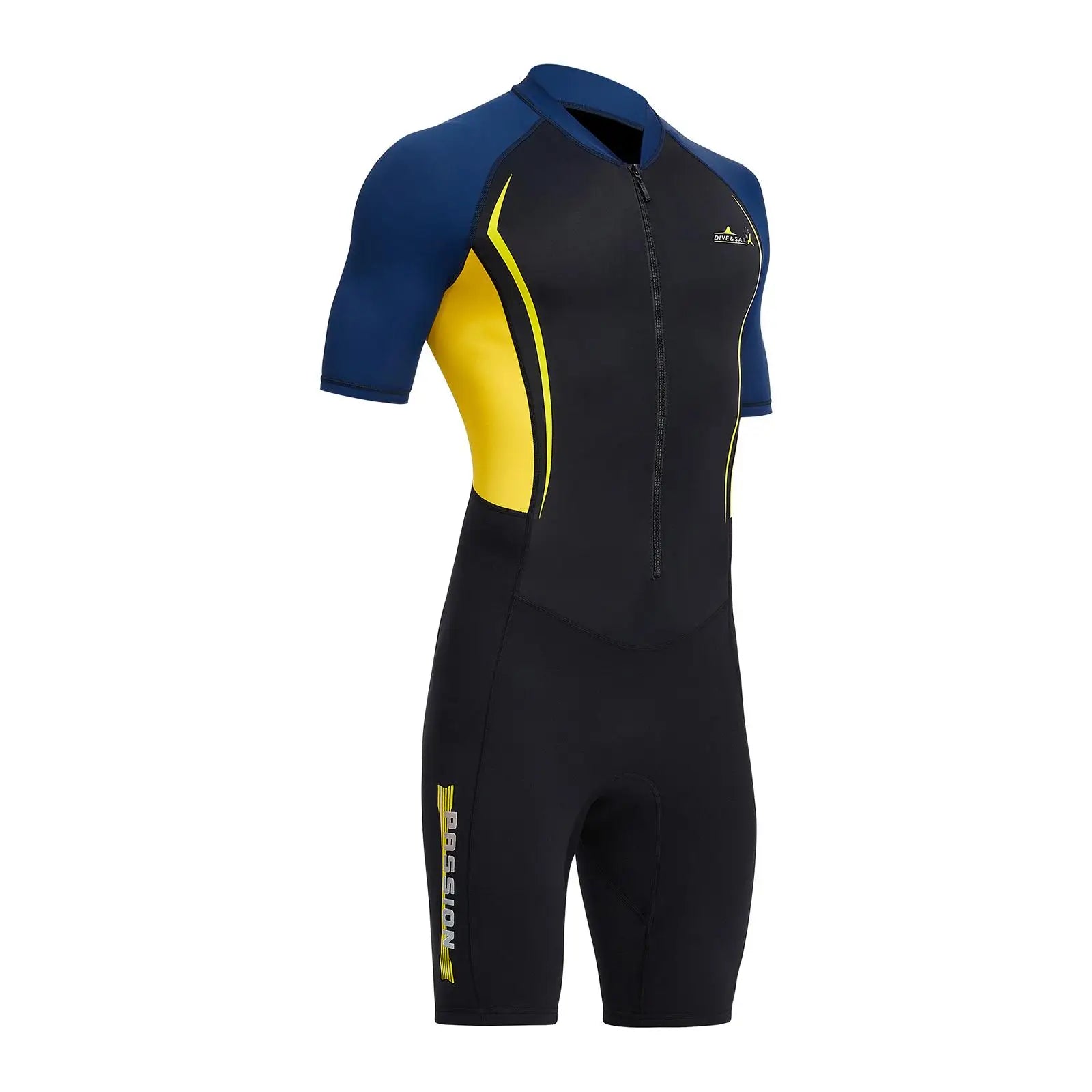 Mens Shorty Wetsuit Sun Protective Short Sleeve Full Body 1.5mm Suit Swimsuit for Diving Surfing Spearfishing Snorkeling
