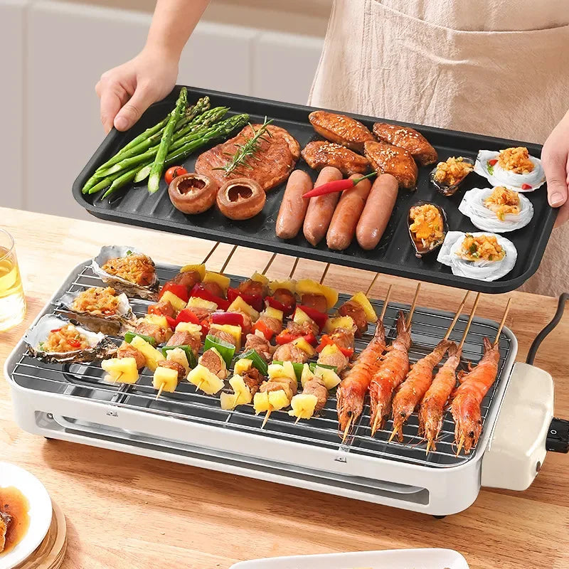Electric barbecue stove, smoke-free barbecue grill, outdoor barbecue grill, multifunctional indoor electric grill
