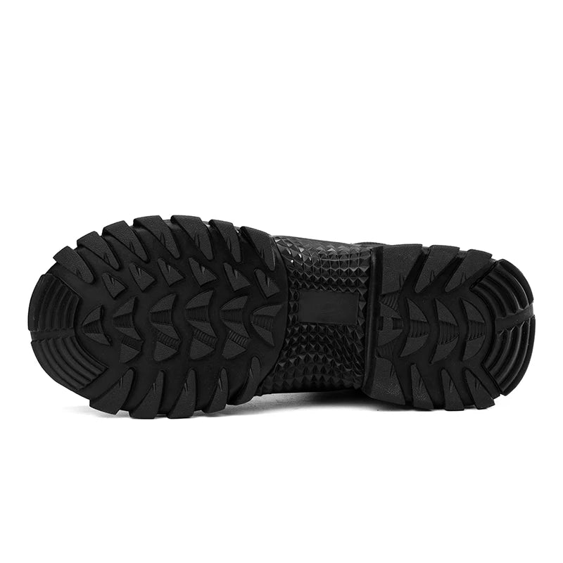 Men's Hiking Shoes High Top Tactical Boots Waterproof Outdoor Field Training Boots Anti Slip Fishing Hunting Sneakers for Men