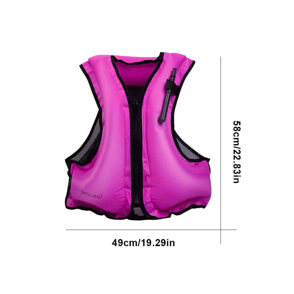 Snorkel Vest for Men Women Inflatable Snorkeling Vest Portable Swim Jacket Buoyancy Vest for Snorkeling Swim Kayaking Boating