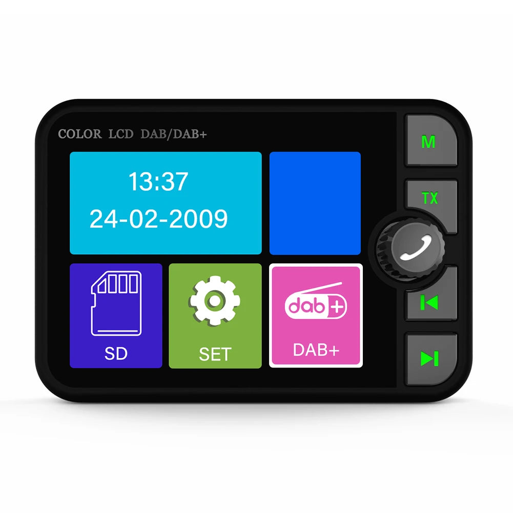 Stereo MP3 Player 2.4 Inch LCD Color Screen Digital Signal Broadcast Adapter Bluetooth-compatible 5.0 DAB Radio Receiver for Car