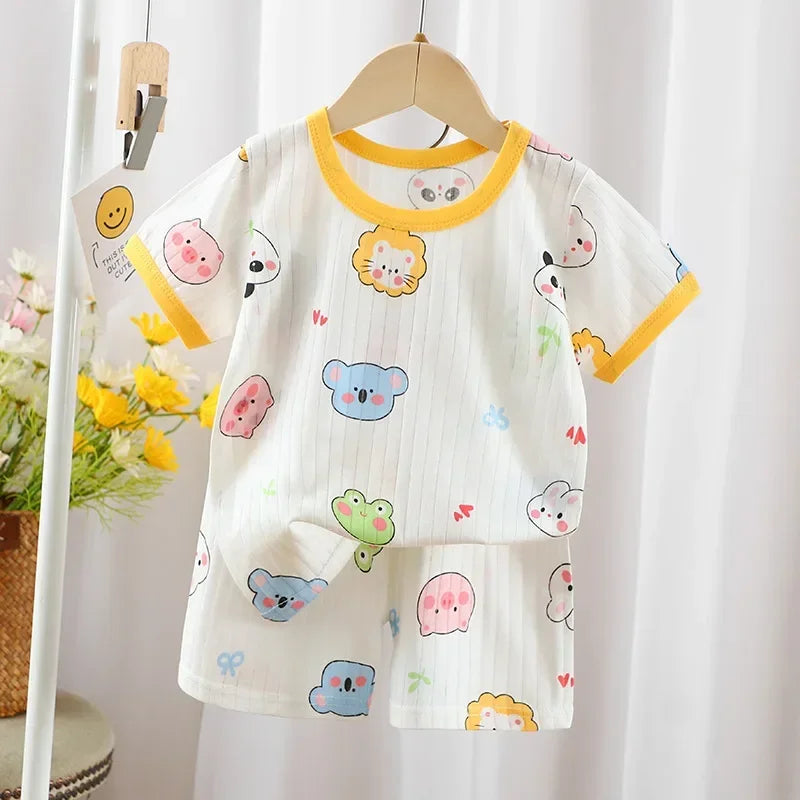 Kids Clothes New Summer Children's Clothing Children's Short-sleeved Shorts Suits Boys Girls Baby T-shirts Boys and Girls Cotton