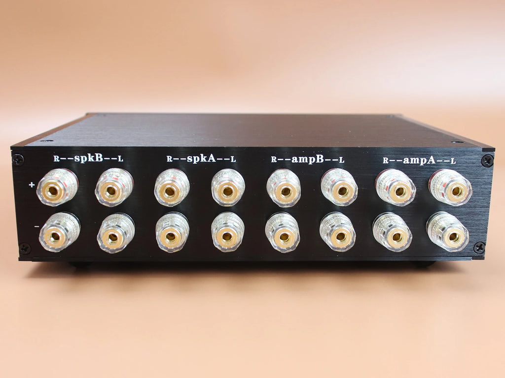 Speaker Amplifier Switcher Stereo Home Audio Selector Switch Box Banana Plug Silver Plated Audio Cable
