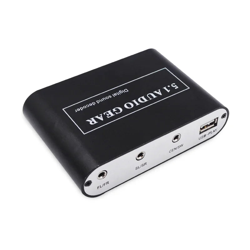 5.1 Audio Decoder Digital Sound DTS/AC3/PCM Optical to Stereo Surround Digital to Analog Converter HD 2 SPDIF 3.5 AUX Coaxial