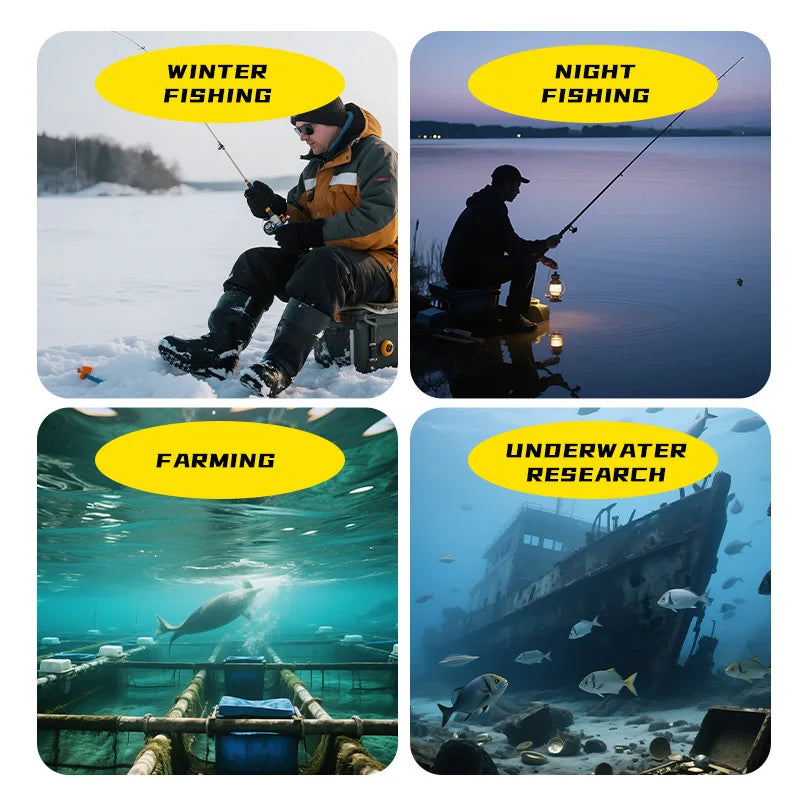 Portable Fish Depth Finder Water 4.3 Inch LCD Fish Finder Underwater 220° Fishing Camera 2000mAH Battery 20m for Boat Lake Kayak