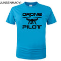 2025 New DRONE PILOTUAV Funny Printed T Shirt Summer Casual Cotton Short Sleeve O-Neck Men Clothing Brand Tee Plus Size XS-XXXL