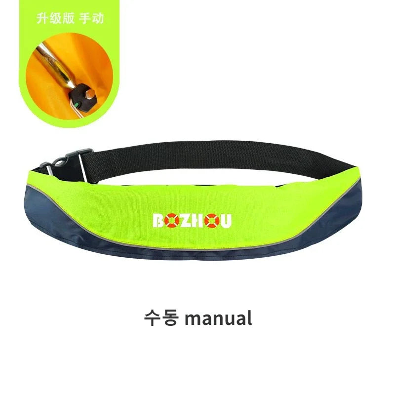 Fishing Life Jacket Manual Waist Belt Automatic Inflatable Buoyancy Portable Professional Fishing Adult Vest