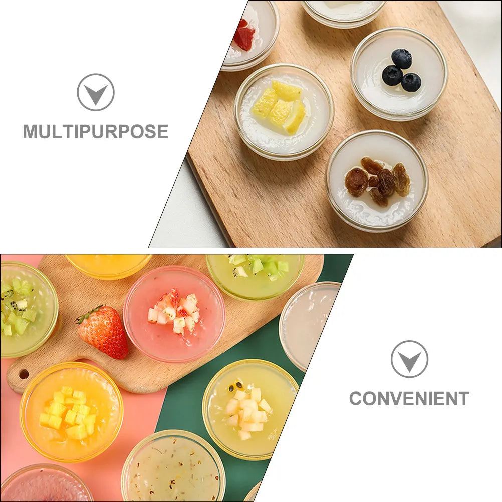 2Pcs Small Glass Bowls Clear Stackable Dessert Cups Multipurpose Food Serving Container for Kitchen Snack Storage