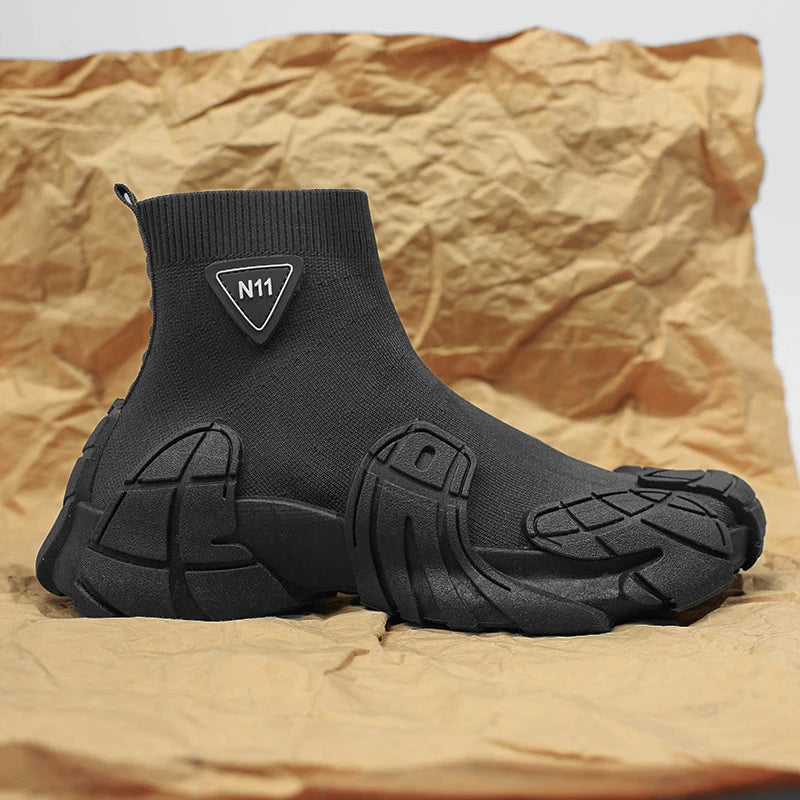 Outdoor Men Casual Boots Winter Designer Soft Sneakers Breathable Mens Socks Shoes Slip on Flat Lightweight Walking Sport Shoes