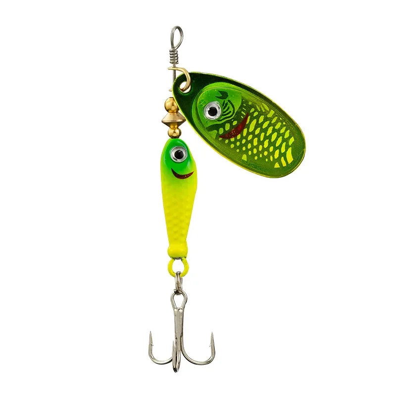 1 Pcs Rotating Spinner Fishing Lure Treble Hooks Wobblers Bass Fishing Tackle 7cm 9g Metal Spoon Hard Bait Fishing Spoon Spinner