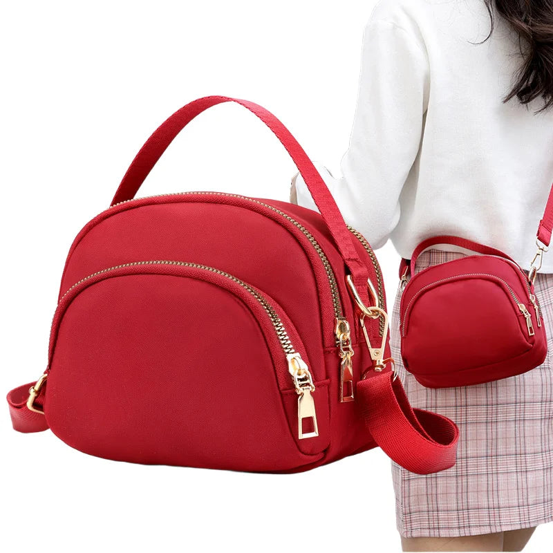 Women Handbag and Purse 2025 New Designer 3 Layers Large Capacity Shoulder Bags Lady Crossbody Bag Sweet Red Black Bolso Mujer