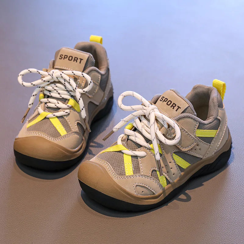 Kids Shoes for Boy 2025 New School Children Fashion Causal Girls Sports Shoes Mesh Patchwork Toddlers Running Sneakers Hook Loop