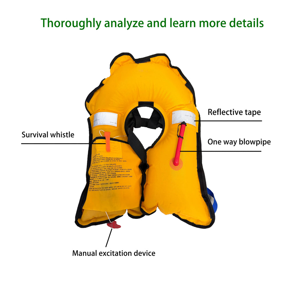 Inflatable Life Vests Manual Automatic Boating Life Jackets Adult 150N for Water Sport Fishing Rafting Surf Swimming Accessories