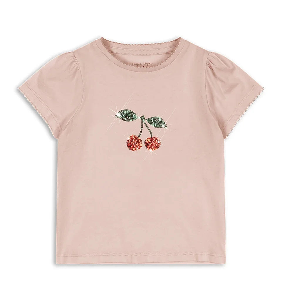 Children Clothes 2026 Summer KS Kids Shorts Outfit Girls Cute Sequin T-shirts Skirt Boys Cotton Tee Cartoon Print T Shirts Tops
