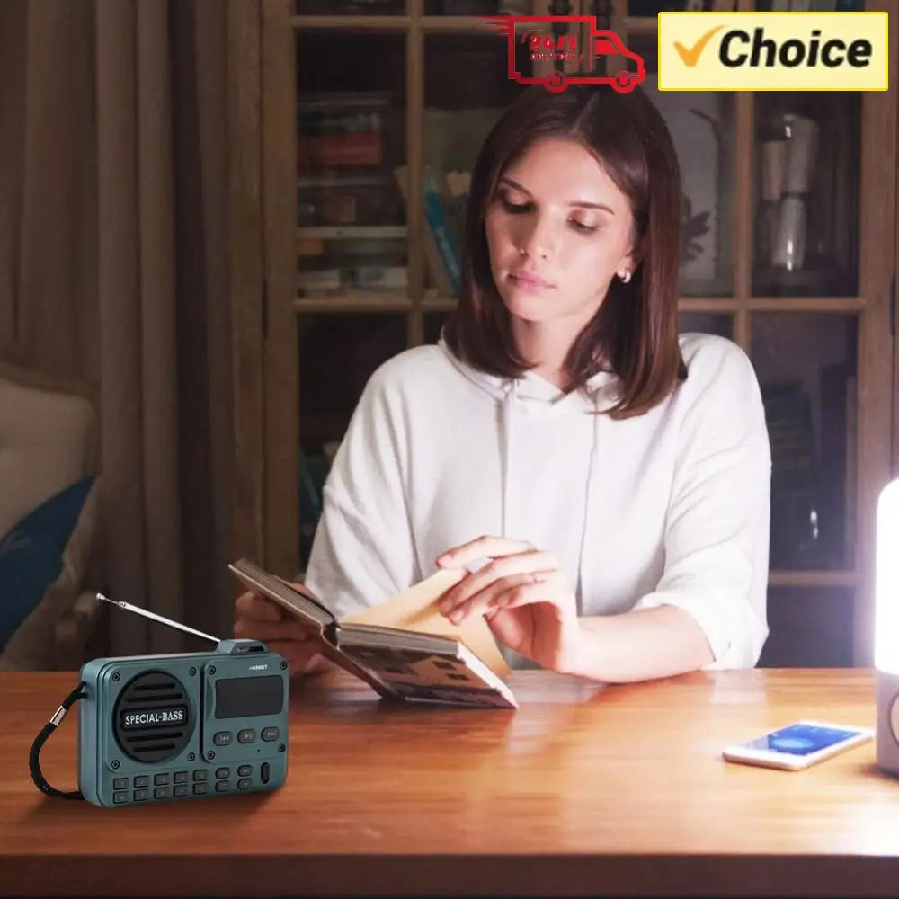 FM Portable Radio with LED Display Digital Radio Recorder BT 5.4 Radio Speaker for Home Travel Gifts for Seniors Elderly