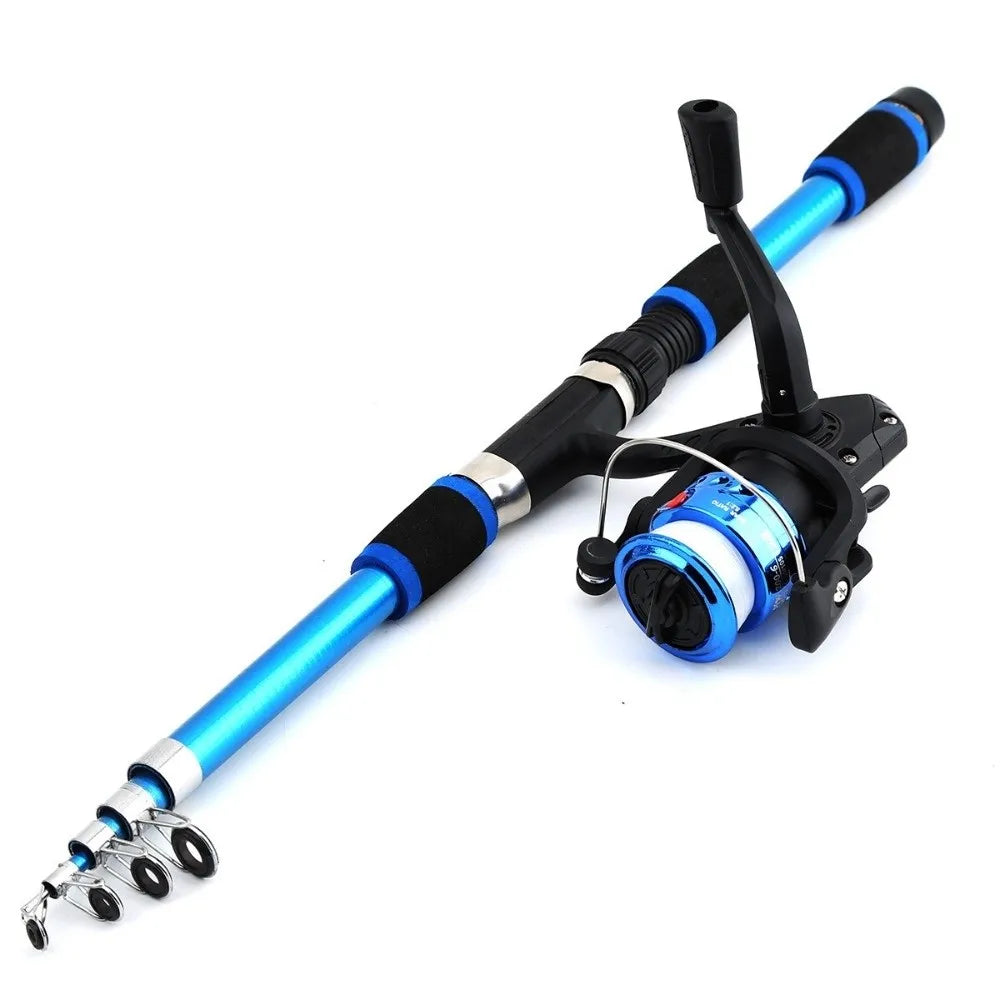1.8M Length Spinning Fishing Rod 5.2:1 Gear Ratio 3BB Reel Telescopic Rod Max Drag 5kg Telescopic Design Fishing Kit