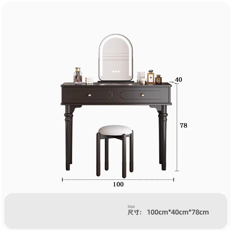 Modern Luxury Vanity Table Drawer Storage Simple Aesthetic Makeup Vanity Table With Mirror Trendy Penteadeira Bedroom Furniture