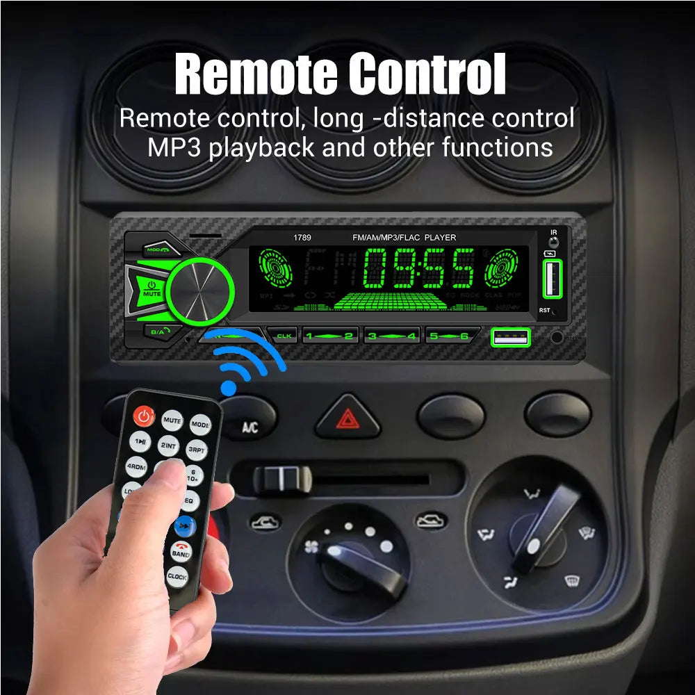 Car Radio 1Din 4*60W Srereo MP3 Multimedia Player Bluetooth FM Receiver With Remote Control Support USB Charging TF FM AUX