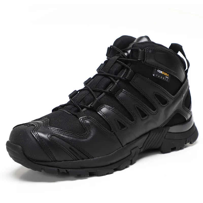 Hiking shoes Men waterproof hunting Boots Cow Leather Tactical Desert Combat Ankle Male working mountian trekking Sneakers