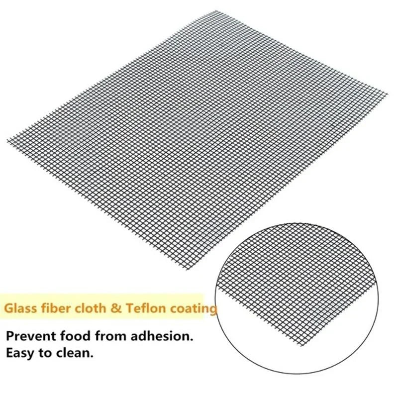 Outdoor Non-Stick BBQ Grilling Mat High Temperature Resistant Barbecue Grid Mat for Easy Cooking and Cleaning
