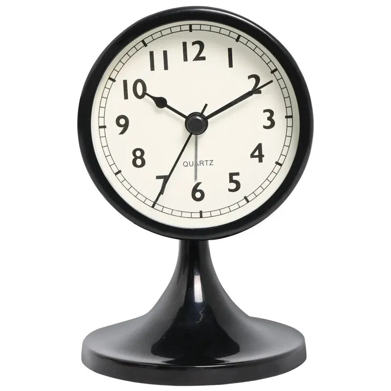 Nordic Metal Round Alarm Clock, Vintage Creative Silent Table Clock, Student Bedside Nightlight Clock, Room Decor, Home Decor