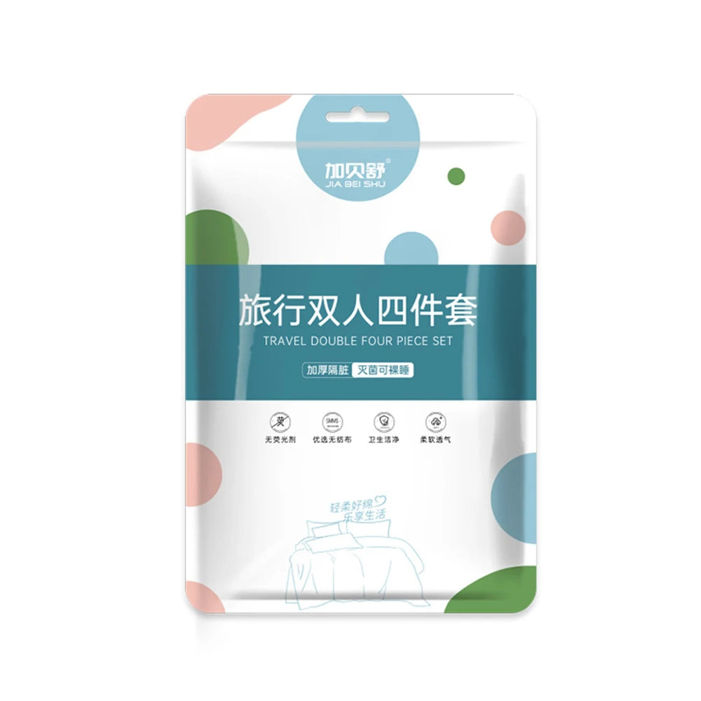 Disposable Bed Sheets Set Towel Hotel Quilt Cover Bedding Dirty Proof Pillowcase Dirty Quilt Cover Portable Travel Essential