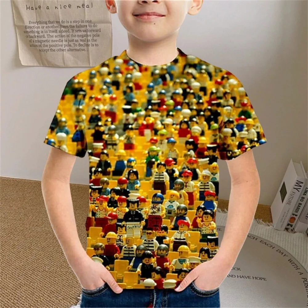 Kids Clothes Colored Particles T-Shirt Boy Girls Children Clothing for Boys Child Top Summer Short Sleeve Casual T-Shirt 7 to 10