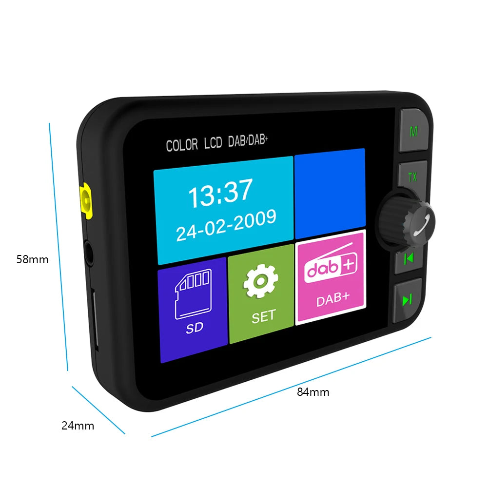 Stereo MP3 FM Transmitter 2.4 Inch LCD Color Screen Radio Receiver Bluetooth-compatible 5.0 Dab Digital Radio Hands-free for Car